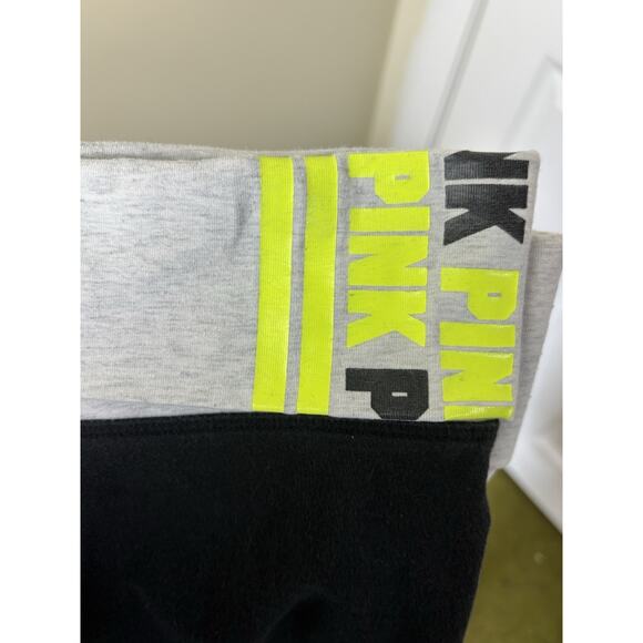 Y2K Victora’s Secret Pink Fold Over Black Cropped Pant Size Small Puppy - Picture 3 of 6